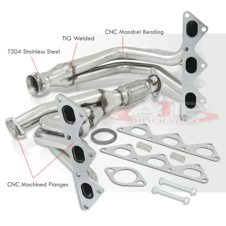 Exhaust Header for 1991-1999 Mitsubishi 3000GT Stealth DOHC V6 Maximizer Steel 3.0L Non-Turbo Flashark
