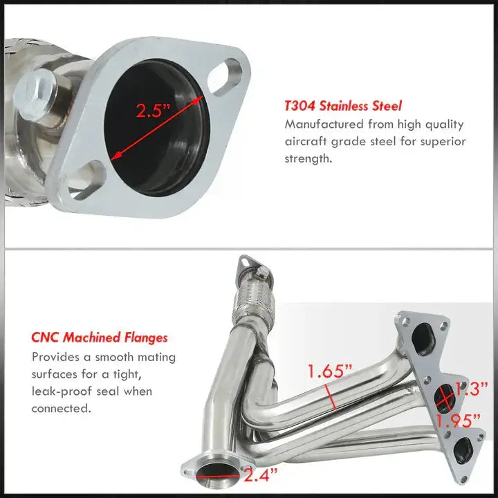Exhaust Header for 1991-1999 Mitsubishi 3000GT Stealth DOHC V6 Maximizer Steel 3.0L Non-Turbo Flashark