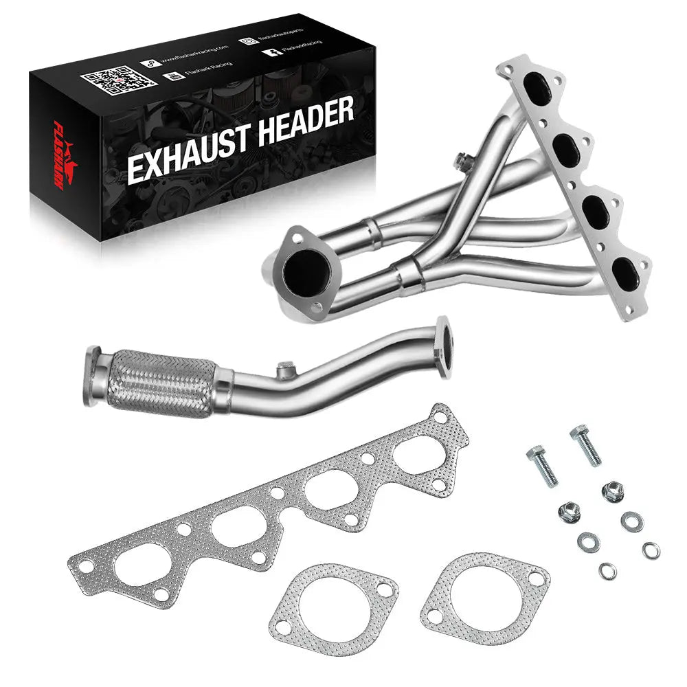 Exhaust Header for 1995-2000 Hyundai Elantra 1997-2001 Hyundai Tiburon 2.0L 4Cyl 4 Cylinder 4-2-1 Flashark