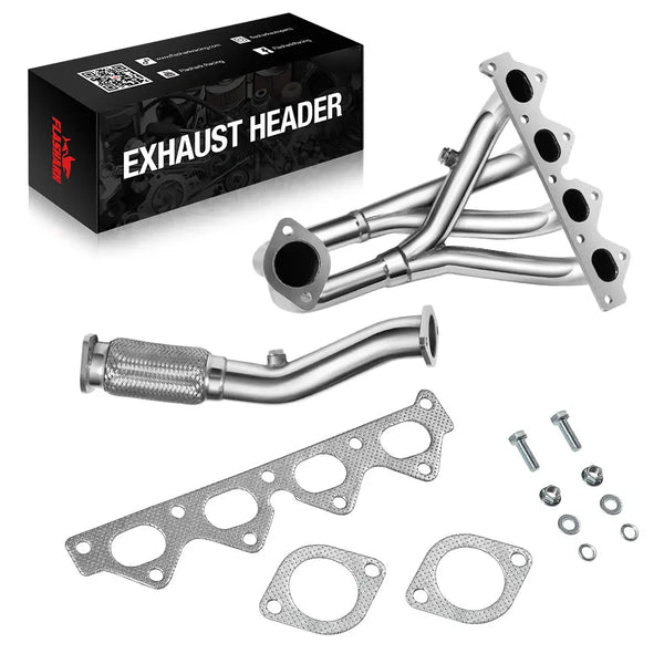 Exhaust Header for 1995-2000 Hyundai Elantra 1997-2001 Hyundai Tiburon 2.0L 4Cyl 4 Cylinder 4-2-1 Flashark