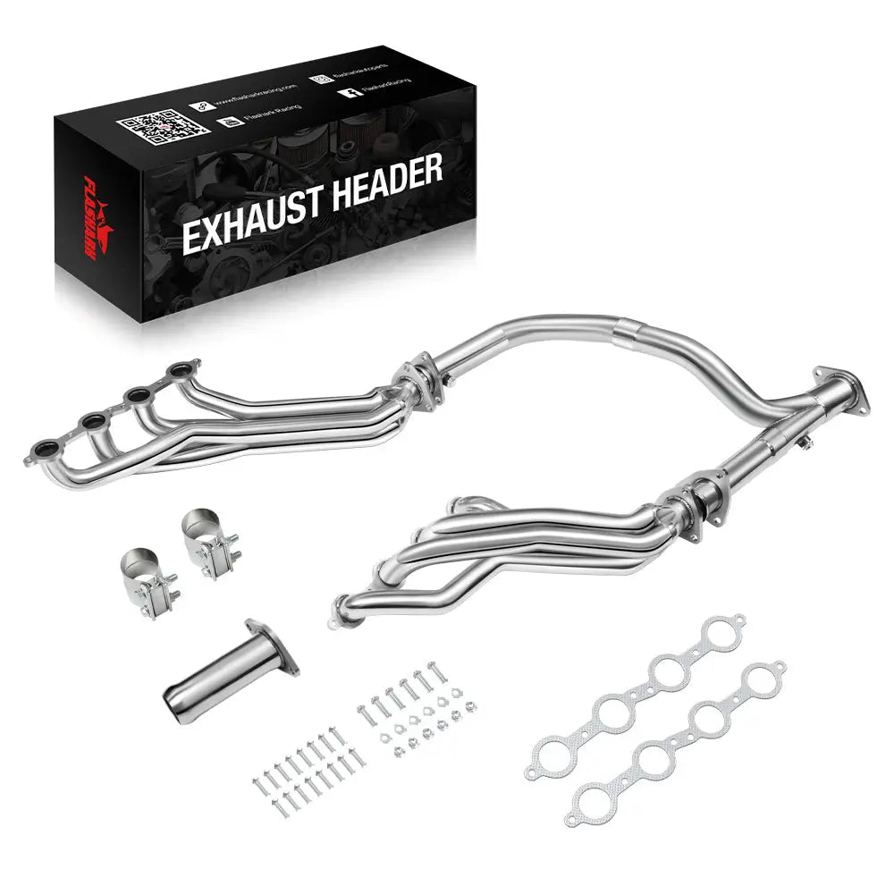 Exhaust Header for 2007-2014 Chevy GMC Sierra 1500 4.8L 5.3L 6.0L 6.2L Flashark