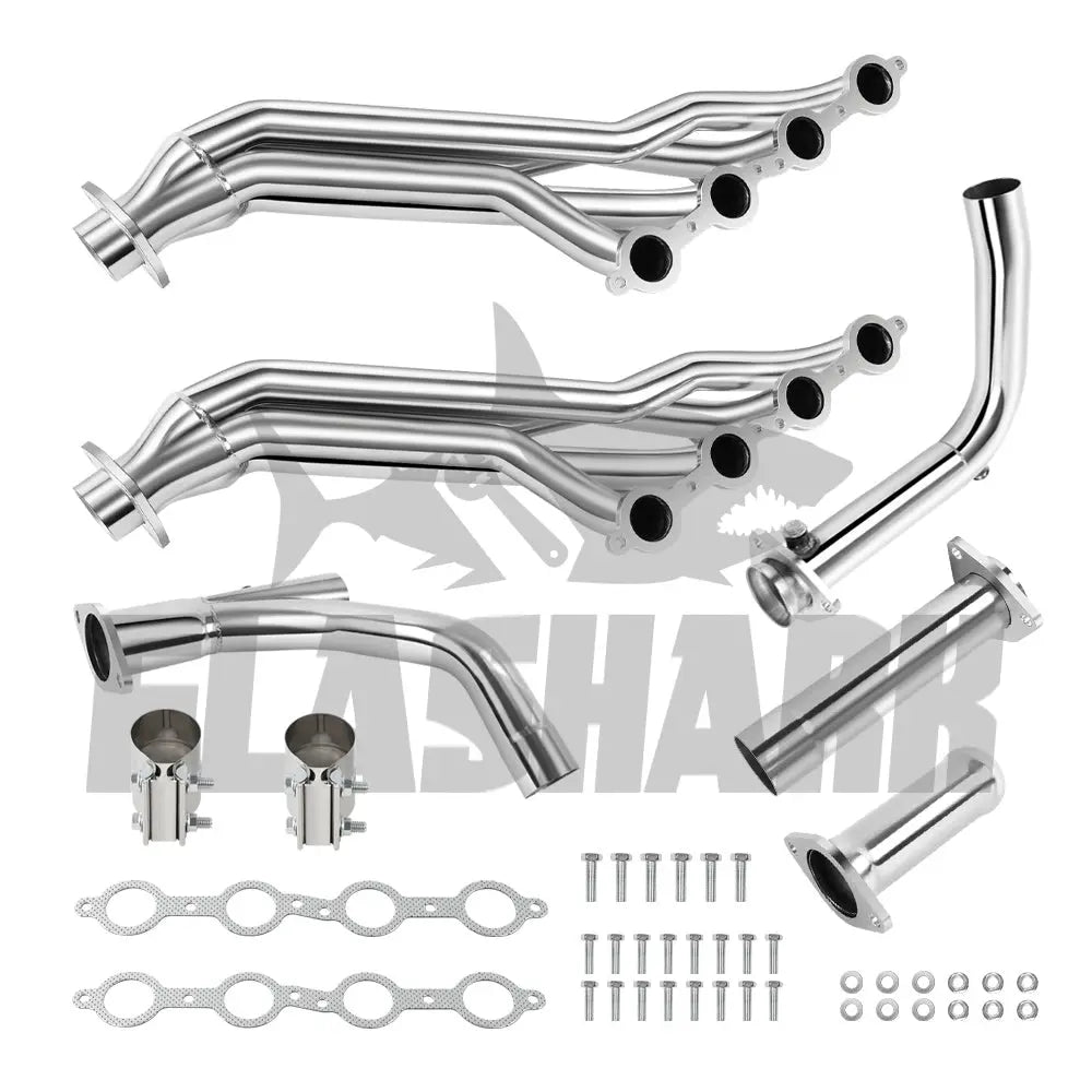 Exhaust Header for 2007-2014 Chevy GMC Sierra 1500 4.8L 5.3L 6.0L 6.2L Flashark