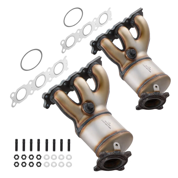Exhaust Manifold Catalytic Converter For 2007-2012 Volvo XC60/XC70/V70/S80 Land Rover LR2 2-PC Left and Right Flashark