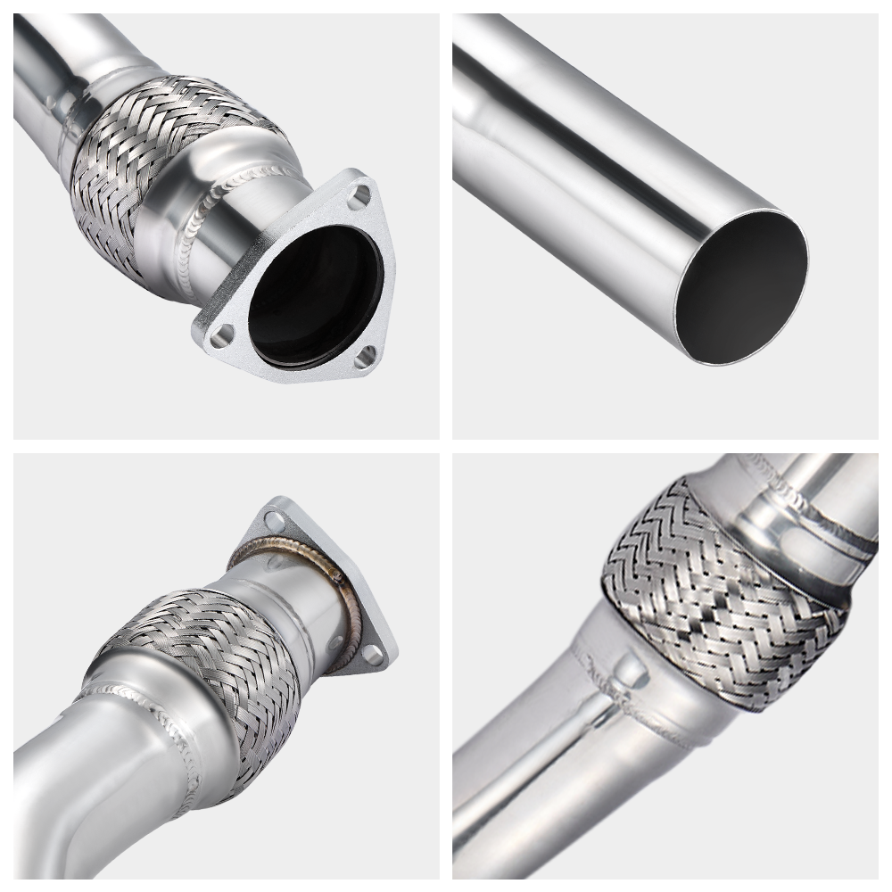 Flashark 2.4" Stainless Steel Downpipe Exhaust for 2010-2016 Audi S4 B8/B8.5 3.0T V6 Flashark