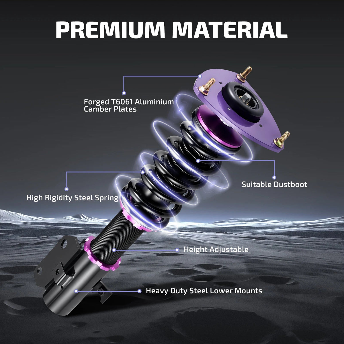 Flashark Adjustable Height Coilover Kit for 2015-2021 Subaru WRX & WRX STI (VA Sedan) Flashark