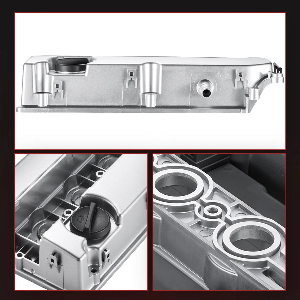 Flashark Aluminum Valve Cover Kit with Gasket & Bolts for 2011–2016 Chevy Cruze 1.8L Flashark