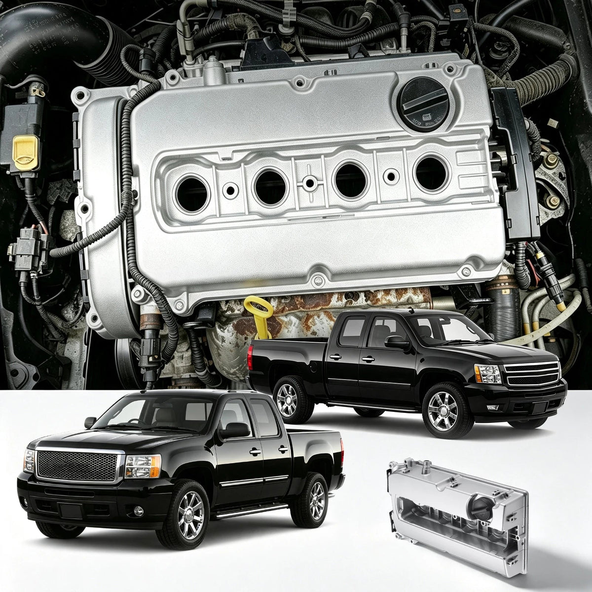 Flashark Aluminum Valve Cover Kit with Gasket & Bolts for 2011–2016 Chevy Cruze 1.8L Flashark