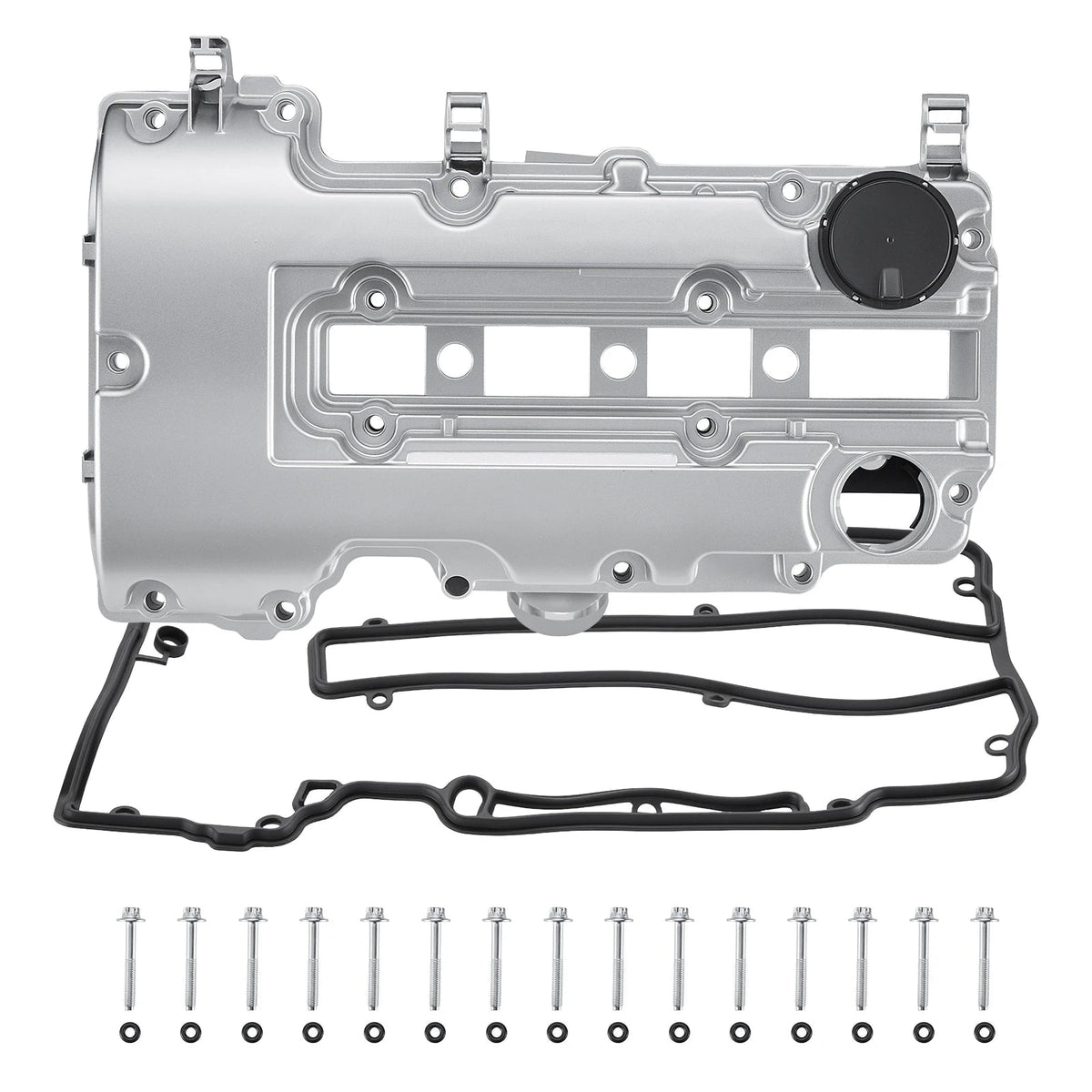 Flashark Aluminum Valve Cover Kit with Gasket, Bolts & Oil Filler Cap for Chevy Cruze 1.4L Flashark