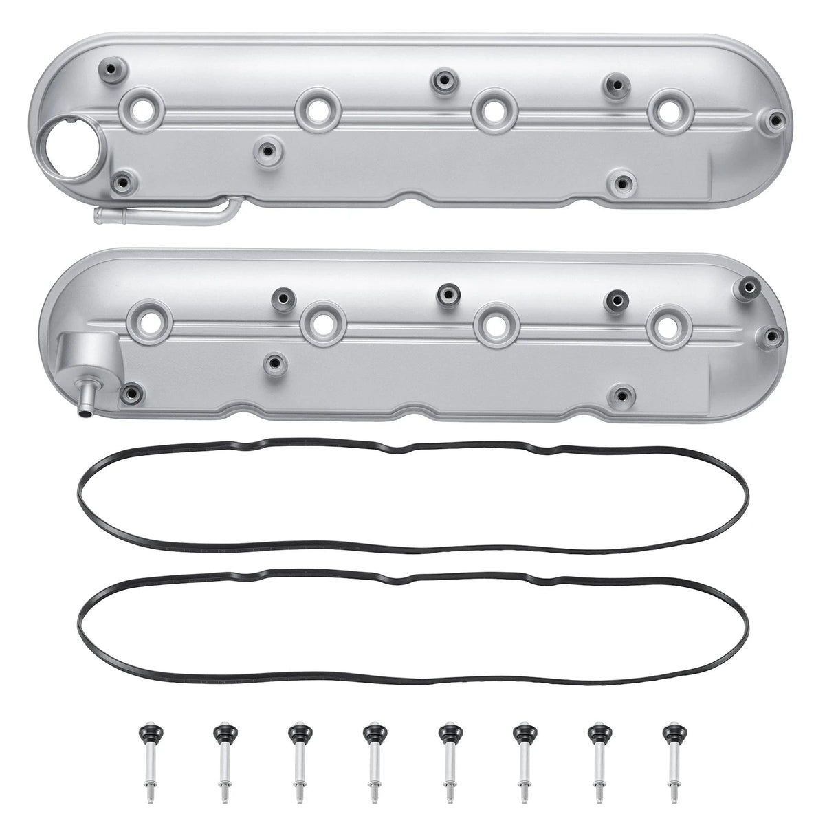 Flashark Aluminum Valve Cover Set with Gaskets & Bolts for GM LS V8 4.8L–6.2L Flashark