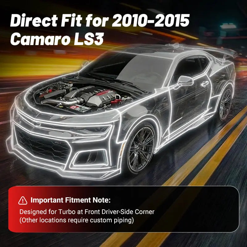 Flashark Intercooler + Piping Kit for 2010–2015 Chevrolet Camaro LS3 V8 (Single Turbo NA-T Swap) Flashark