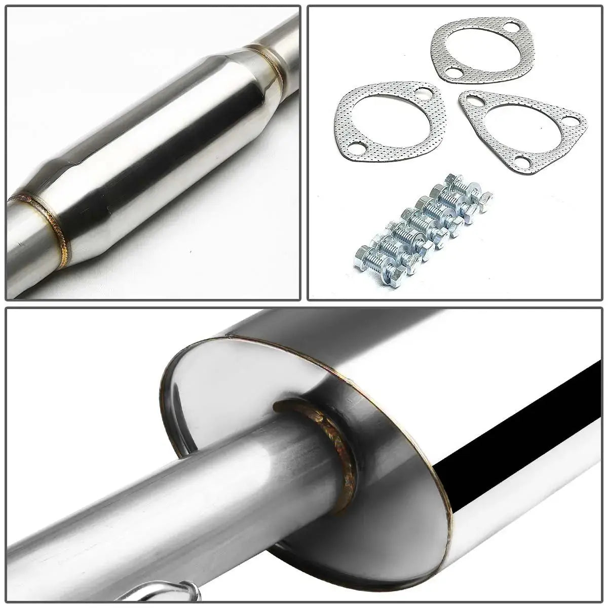 For 1990-1991 Honda CRX 1.5L 4.5" Burnt Muffler Tip Racing Catback Exhaust System Flashark