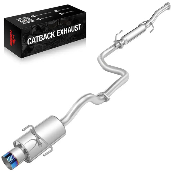 1992-1995 Honda Civic 1.5L 4" / 4.5" Rolled/Burnt Muffler Tip Racing Catback Exhaust System Flashark