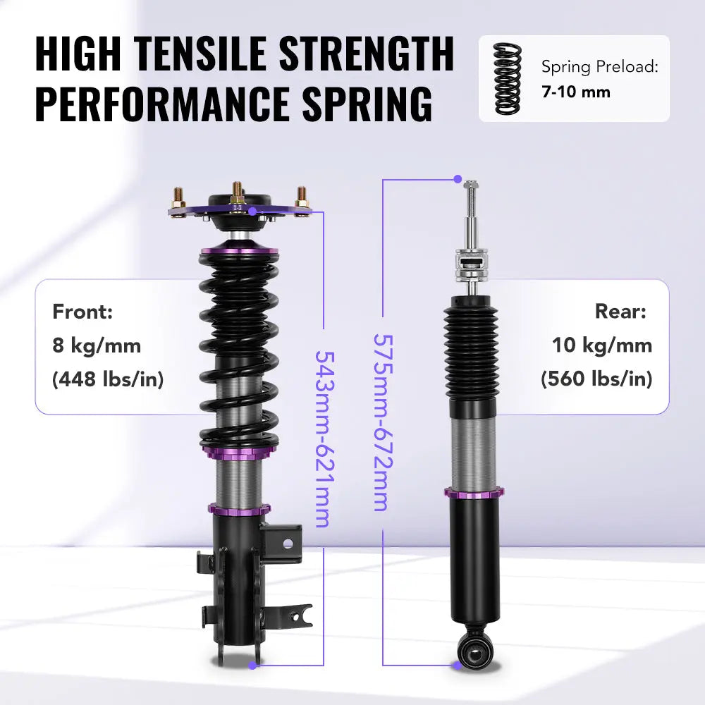 For 2016-2022 Acura ILX (DE2) 32-Way Damping Coilover Shock Absorbers Struts | Flashark Flashark