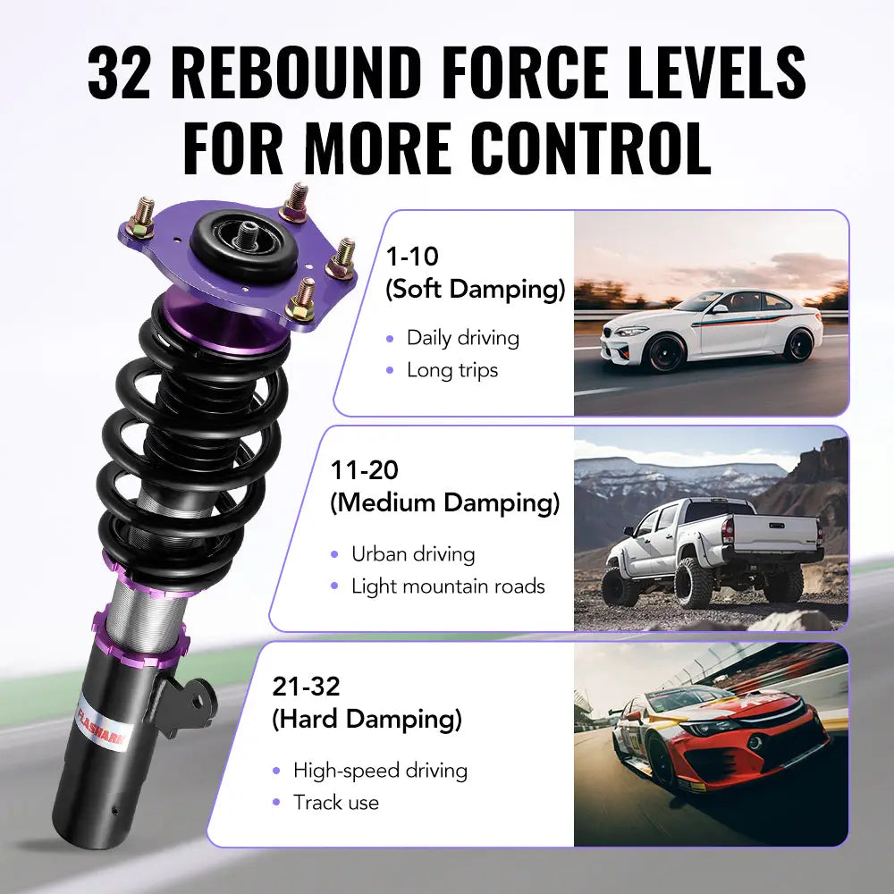 For 2018-2022 Honda Accord 32-Way Damping Coilover Shock Absorbers Struts | Flashark Flashark