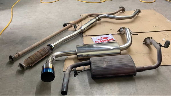 Para sistema de escape Catback de carreras con punta de silenciador laminada/quemada de 4"/4,5" para Honda CRX 1990-1991