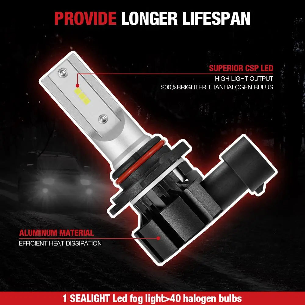H10 9145 9140 LED Fog Light Bulbs 10W 3000LM | 2 Bulbs Flashark