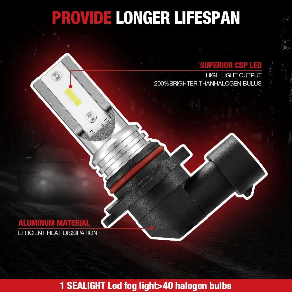 H10 9145 9140 LED Fog Light Bulbs 8W 1000LM 6000K | 2 Bulbs Flashark