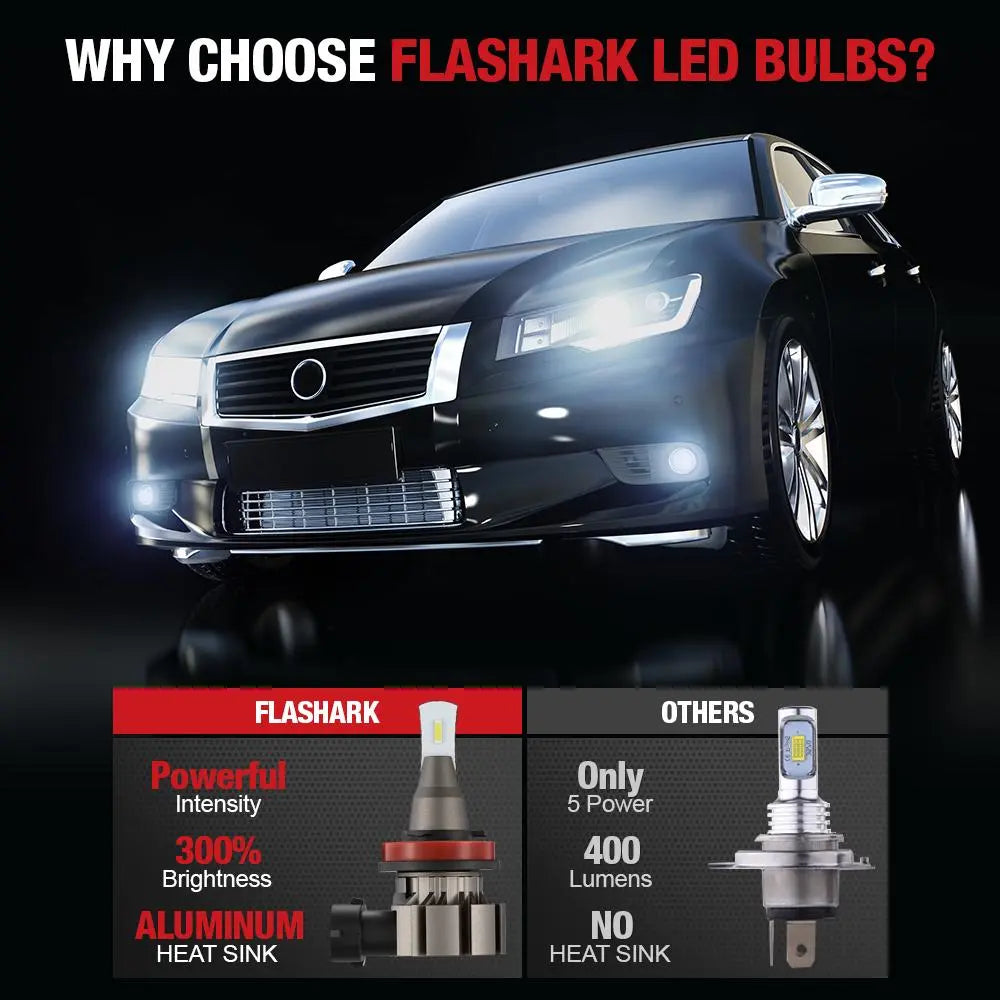 H11 H8 H9 LED Fog Light Bulbs 22W 3000LM | 2 Bulbs Flashark