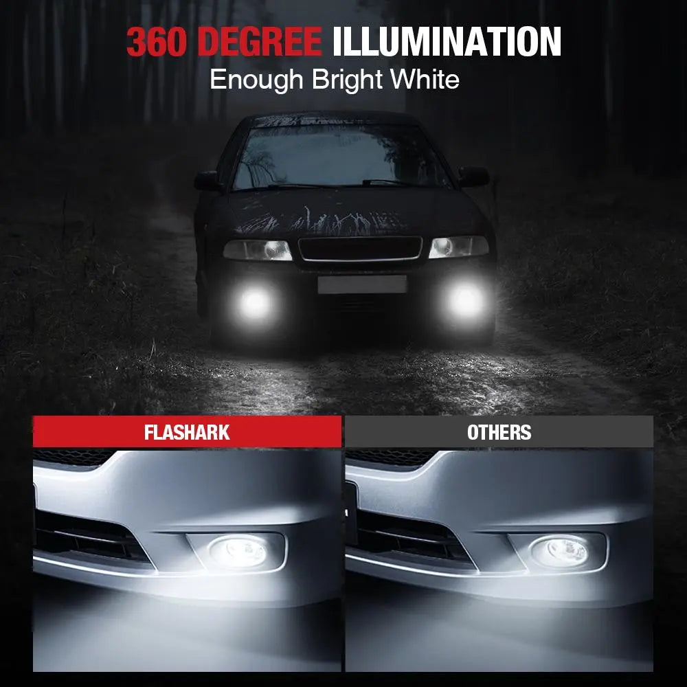 H11 H8 H9 LED Fog Light Bulbs 8W 5000LM 6000K for Toyota Camry, Honda Accord, and More| 2 Bulbs Flashark