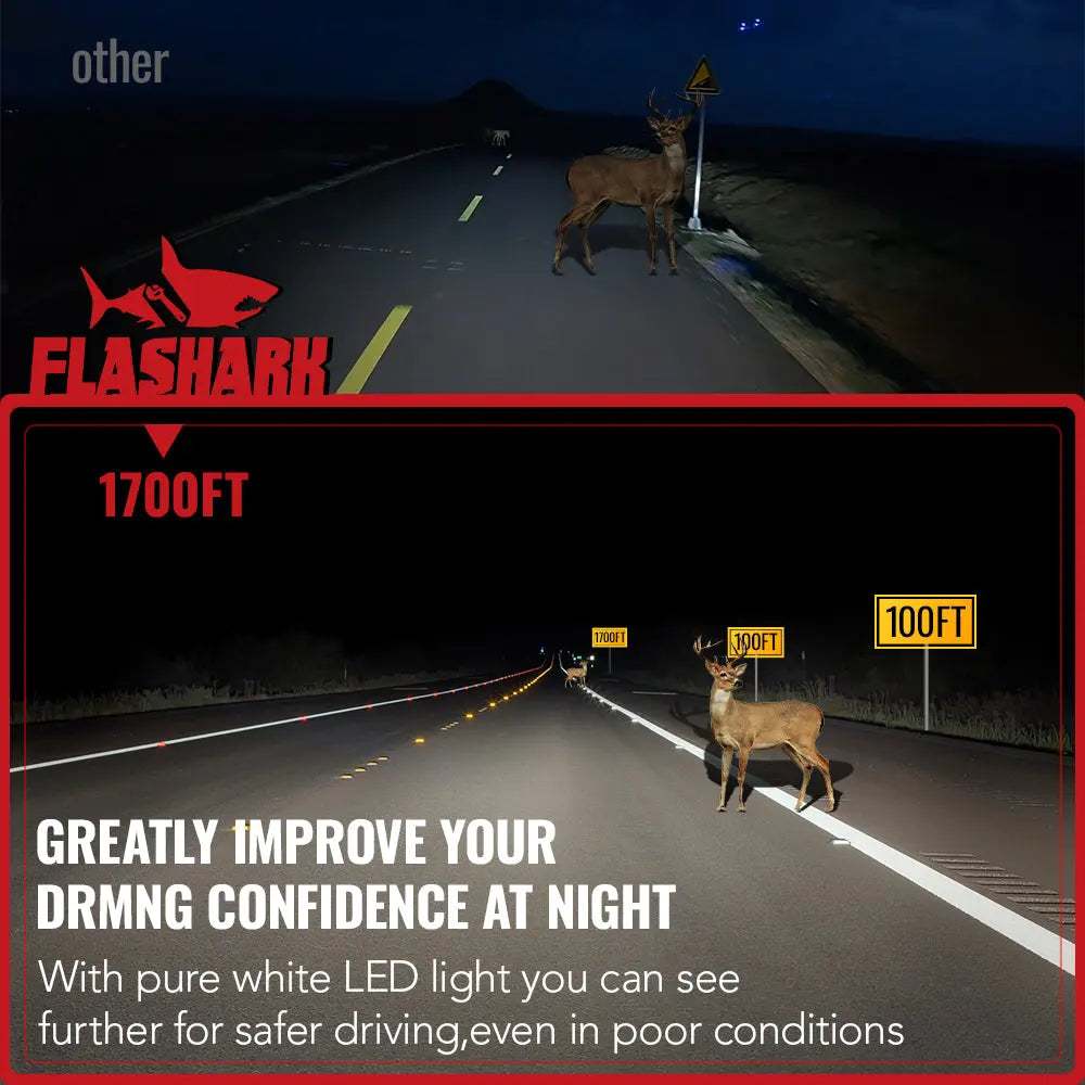 H13 9008 LED Headlight Bulbs 18W 6000LM 6000K | 2 Bulbs Flashark