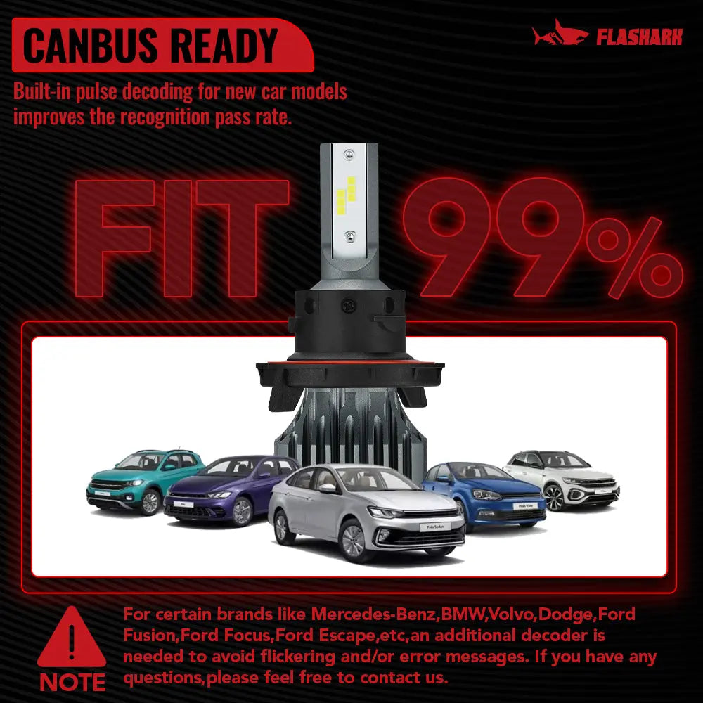 H13 9008 LED Headlight Bulbs White 60W 13000LM 6000K for 2013 Ford F-250 Super Duty | 2 Bulbs Flashark