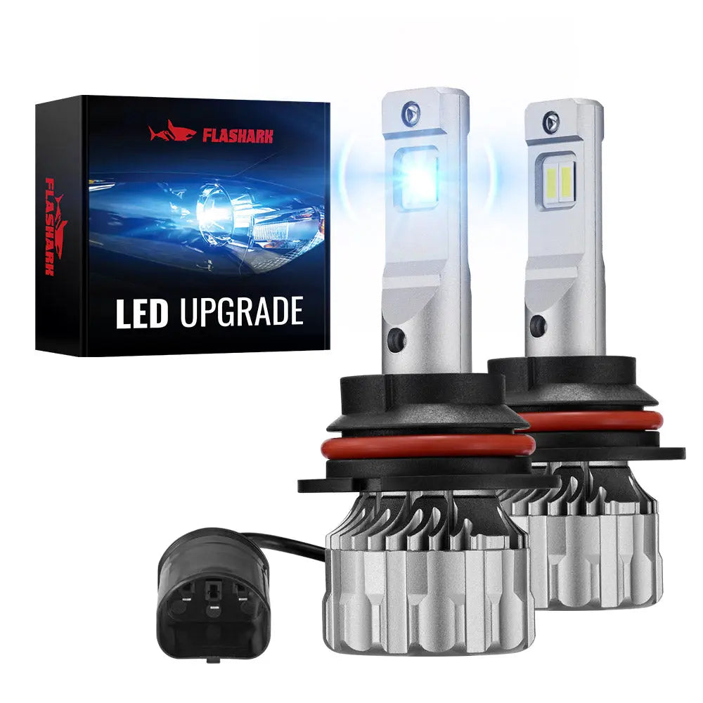 S6 9004/HB1 70W 6500K 18000LM White IP67 LED Headlight Bulbs 2Pcs Flashark