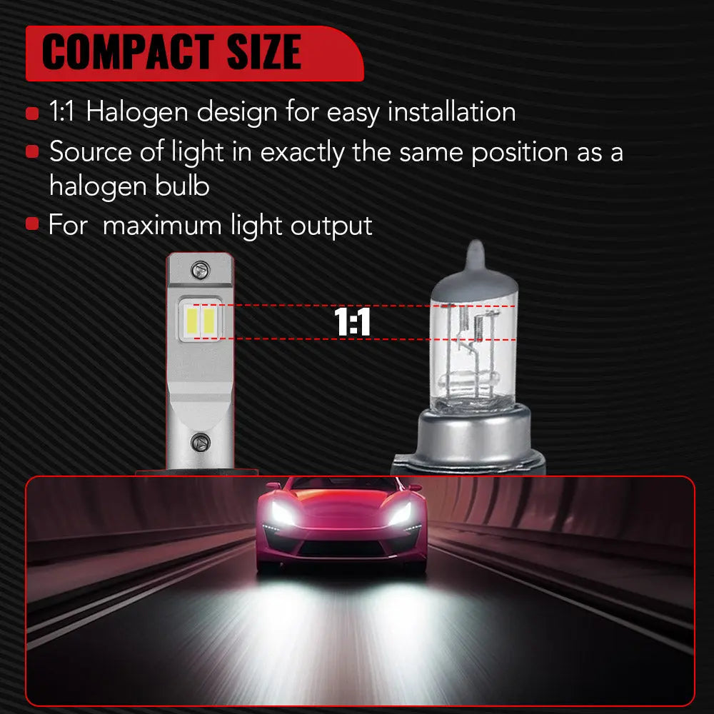 S6 9004/HB1 70W 6500K 18000LM White IP67 LED Headlight Bulbs 2Pcs Flashark