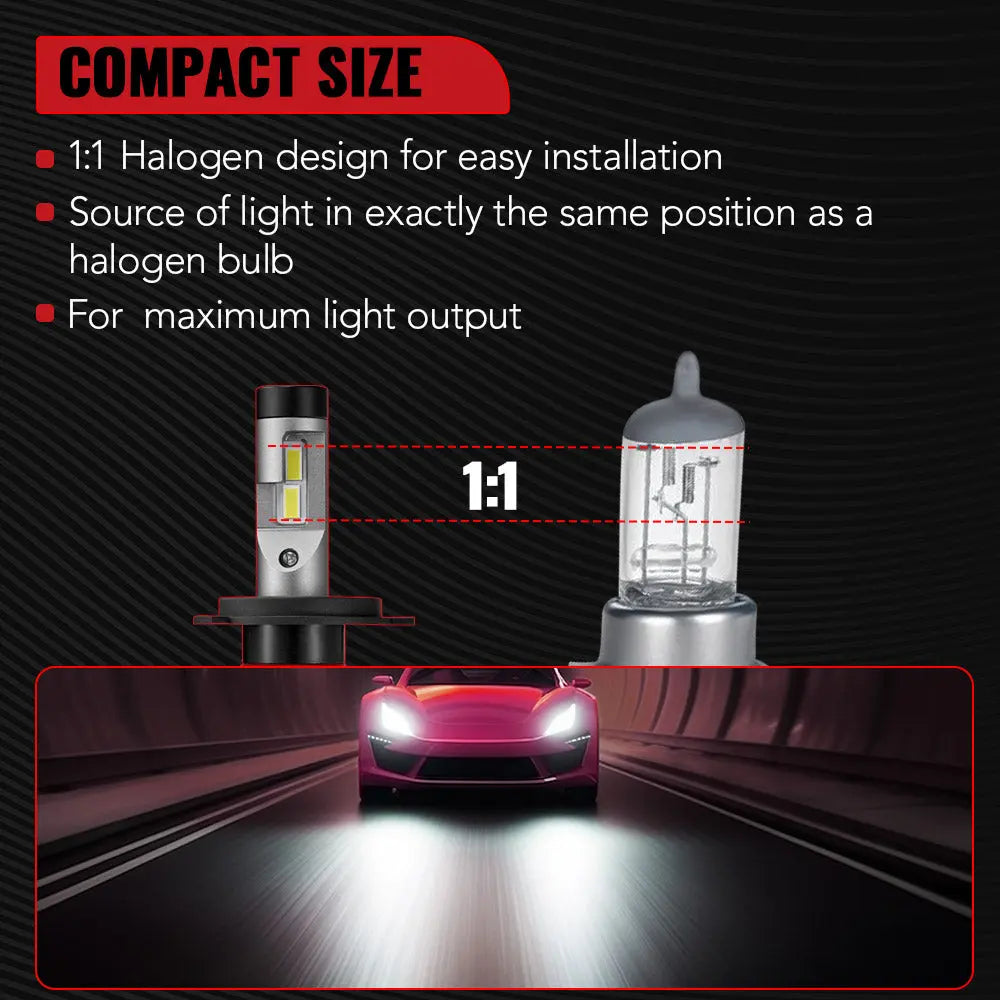 X2 H4/9003/HB2 100W 6500K 18000LM White IP67 LED Headlight Bulbs 2Pcs Flashark