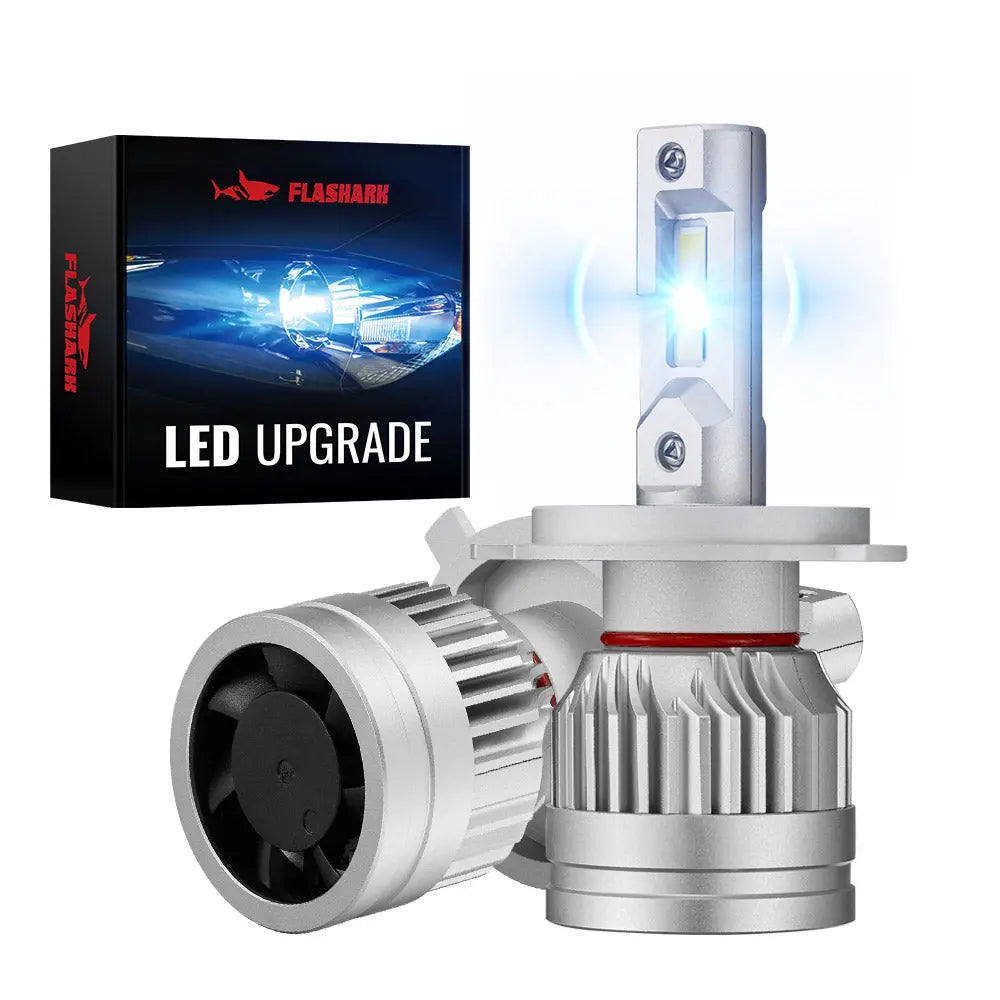X3S 9003/H4/HB2 100W 6500K 24000LM White IP67 LED Headlight Bulbs 2Pcs Flashark