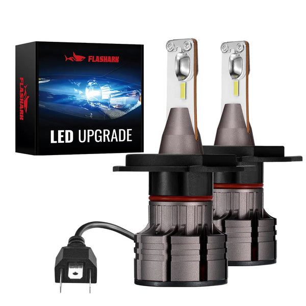 L1 H4/9003/HB2 60W 6500K White IP67 LED Headlight Bulbs 2Pcs Flashark