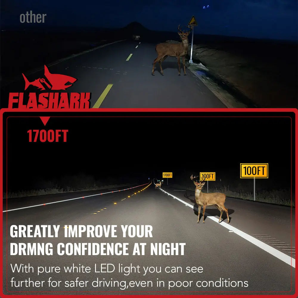 X4i 9005/HB3 110W 6500K 28000LM White IP67 LED Headlight Bulbs 2Pcs Flashark