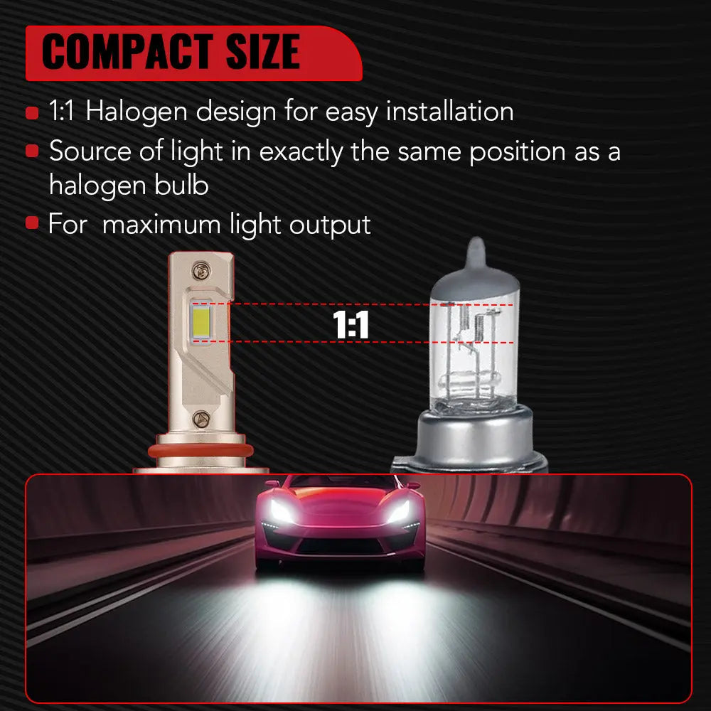 X4 9006/HB4 2Pcs 110W 6500K 28000LM IP68 LED Headlight Bulbs Flashark