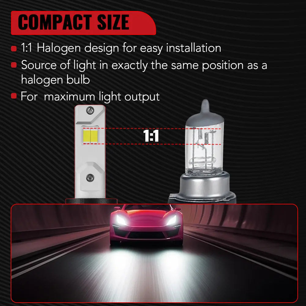 X3S 9007/HB5 100W 6500K 24000LM White IP67 LED Headlight Bulbs 2Pcs Flashark
