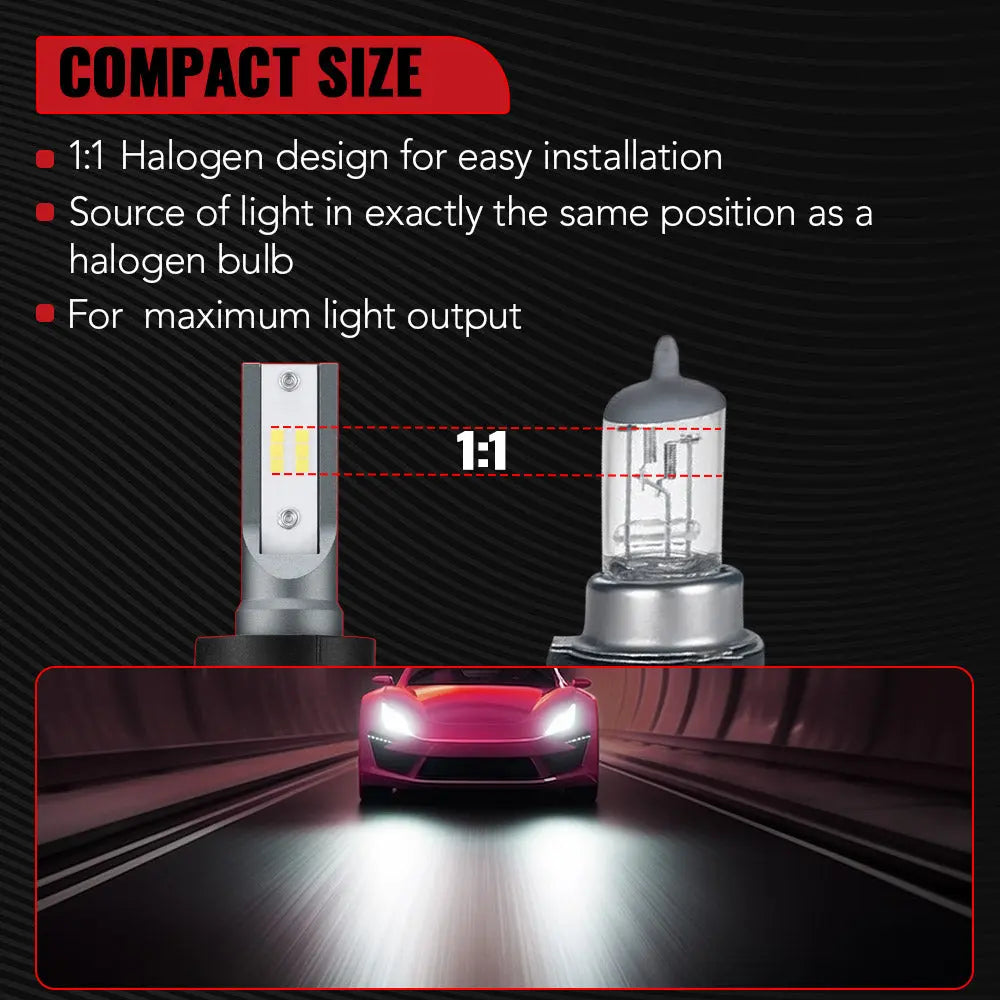 S1 9007/HB5 60W 6000K 14000LM White LED Headlight Bulbs 2Pcs Flashark