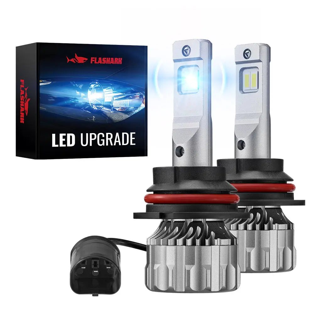 S6 9007/HB5 75W 6500K 18000LM White IP67 LED Headlight Bulbs 2Pcs Flashark