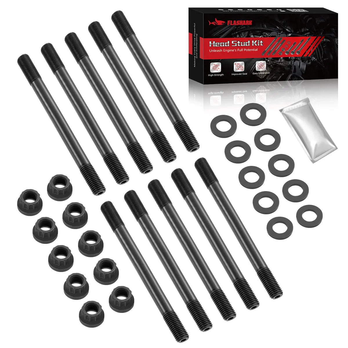 Head Stud Kit for 1996-2000 Honda Civic 1996-1997 Honda Civic Del Sol Flashark