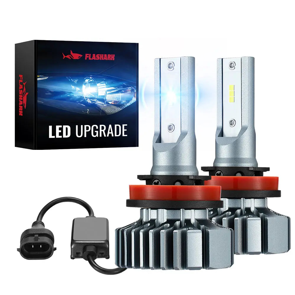 H11 H8 H9 LED Headlight Bulbs 60W 6000K 20000LM White 2Pcs for Chevrolet/Ford/Toyota/Dodge/GMC/Honda Flashark