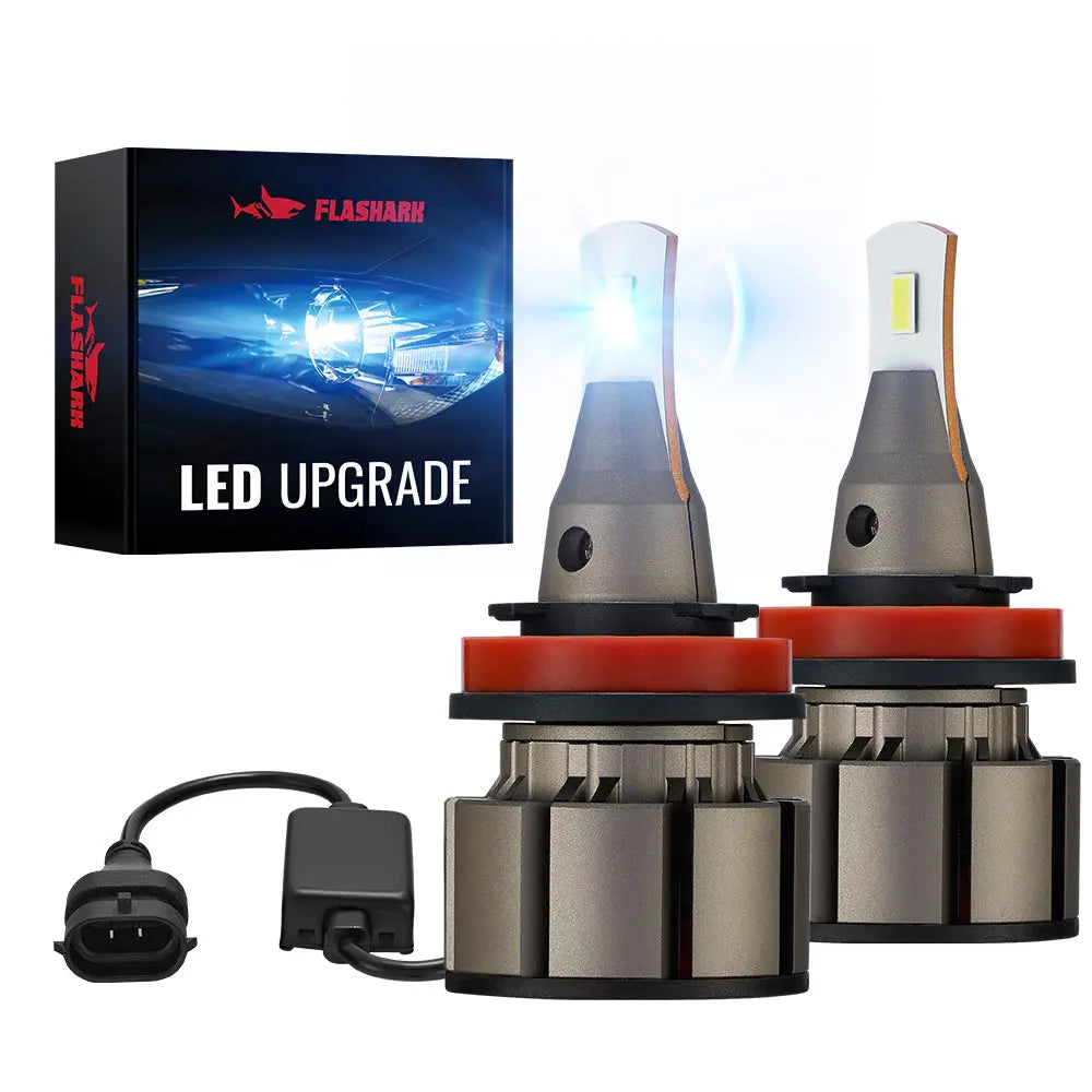 H11 H8 H9 LED Headlight Bulbs 80W 8000LM 6000K | 2 Bulbs for Chevy/Ford/Dodge/Jeep/BMW/Nissan/Toyota/Honda Flashark