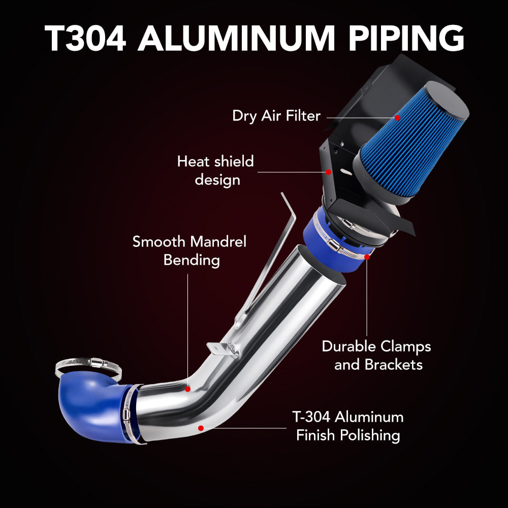 Kit de admisión de aire frío para 1999-2006 Sierra, Silverado, Yukon, Tahoe, Suburban, Avalanche, Escalade 4.8/5.3/6.0L Vortec V8