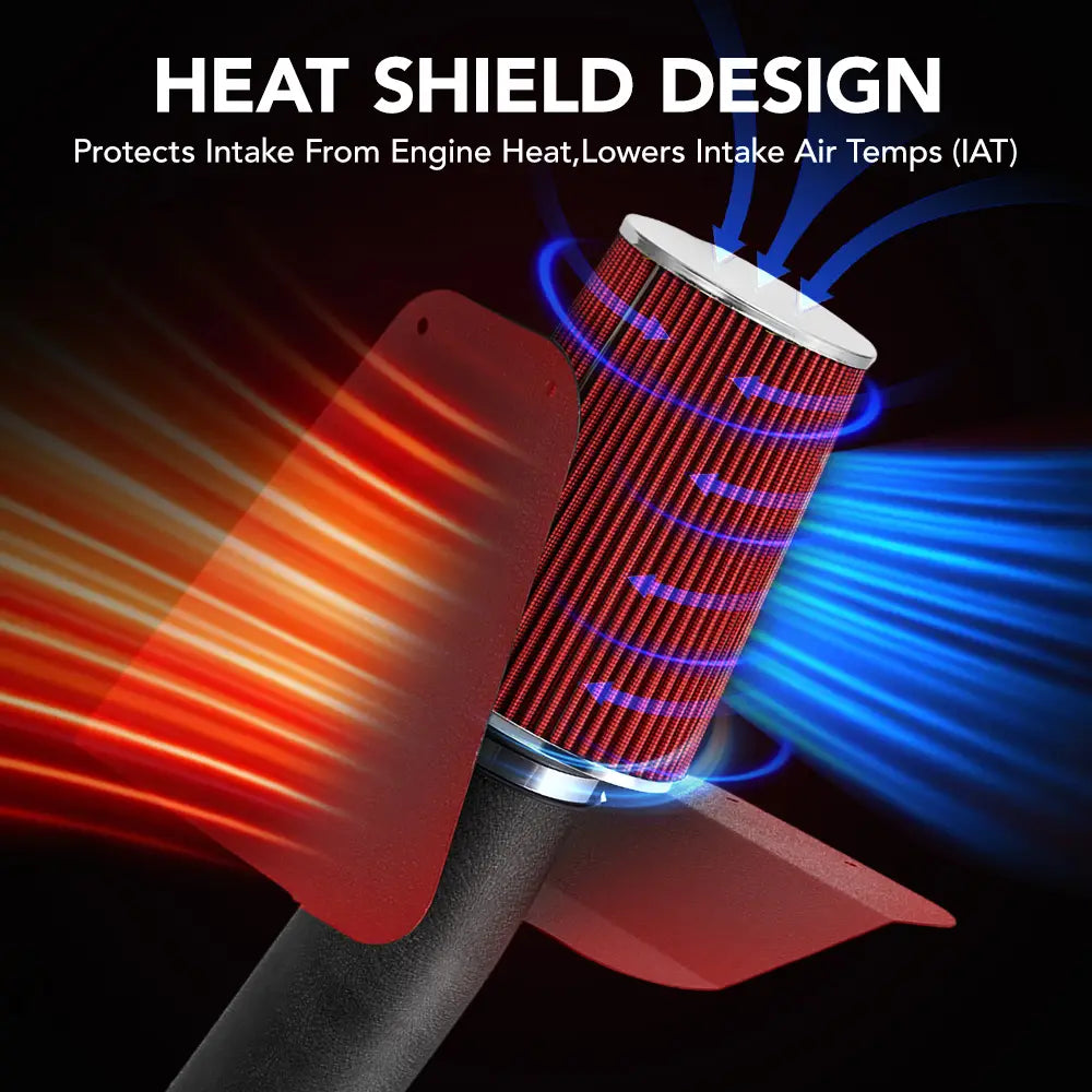 Cold Air Intake for 99-04 Jeep Grand Cherokee WJ V8 W/Heat Shield+Filter