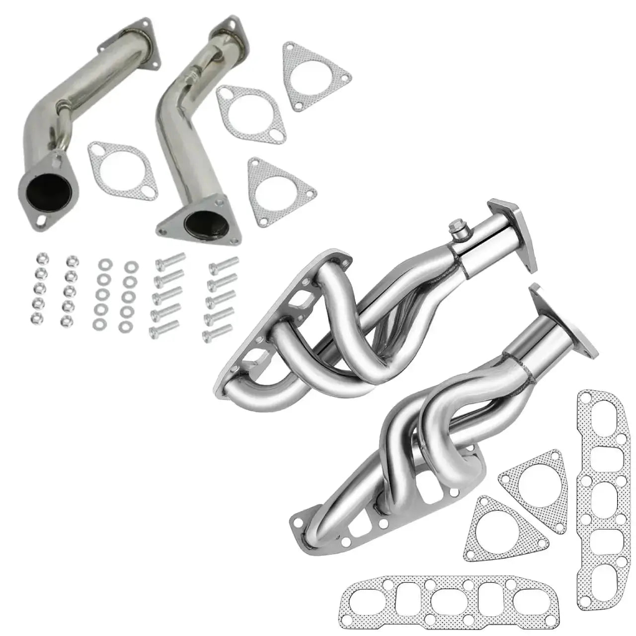 Exhaust Header/Downpipe Exhaust All-In-One Kit for 2009-2013 Nissan 370Z /Infiniti G37 G37X G37XS 3.7L Flashark