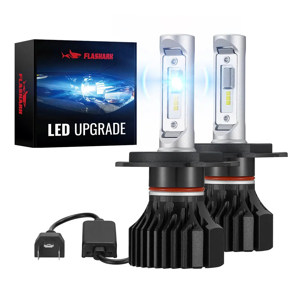 H4/9003/HB2 LED Headlight Bulbs 100W 6000K 14000LM White  Dual-function 2Pcs for Chevrolet/Ford/GMC//BMV/Dodge/Honda/Nissan/Jeep Flashark