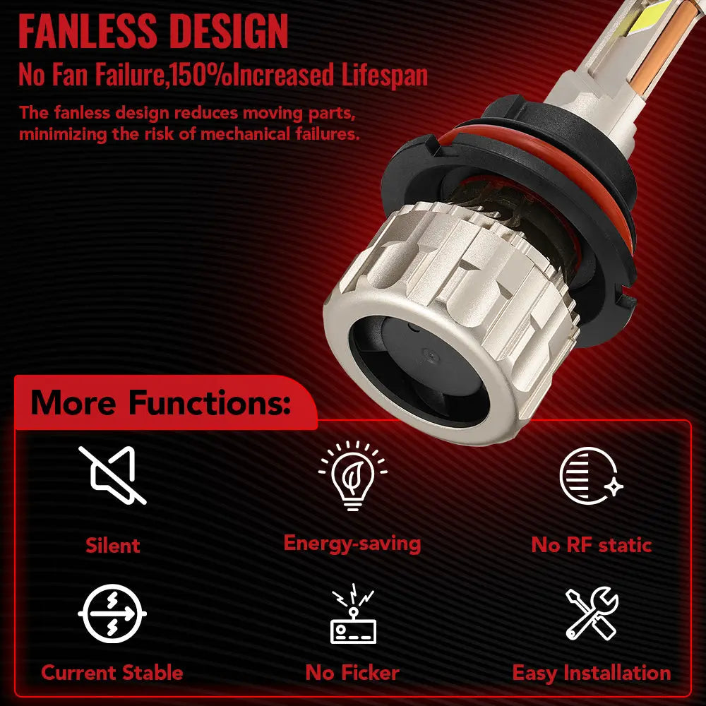 9007/HB5 LED Headlight Bulbs 110W 6500K 28000LM White 2Pcs Dual-function for Chevrolet/Ford/GMC//BMV/Dodge/Honda/Nissan/Jeep Flashark