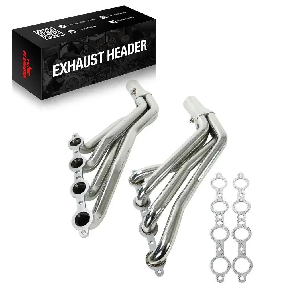 Exhaust Header for 1964-1988 Chevrolet Chevy Pontiac Buick LS1/LS2/LS3/LS6 LS Swap Longtube V8 4.8L 5.3L 5.7L 6.0L 6.2L Flashark