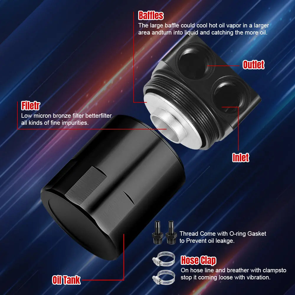 Oil Catch Can for 2007-2009 Nissan 350Z VQ35HR Flashark