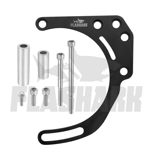 SBC Low Mount Adjustable Alternator Bracket for SBC 305, 327, 350 5.0L 5.7L V8 with Long Water Pump (V-Belt) Flashark