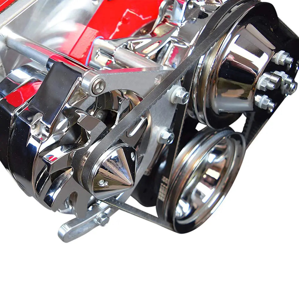 SBC Low Mount Adjustable Alternator Bracket for SBC 305, 327, 350 5.0L 5.7L V8 with Long Water Pump (V-Belt) Flashark