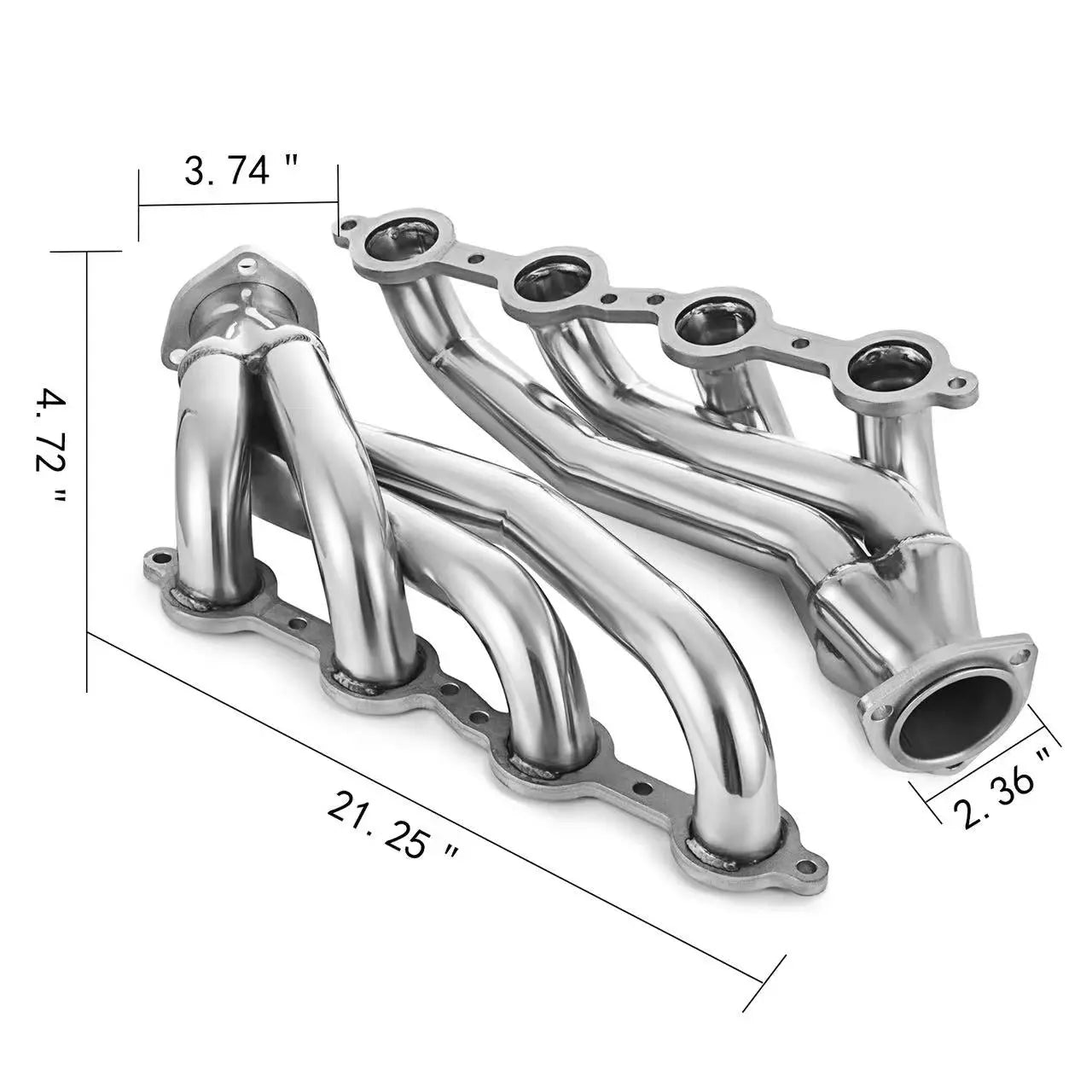 Shorty Exhaust Header for GM LS 1967-1969 Chevy Camaro and 1964-1972 Chevelle Flashark