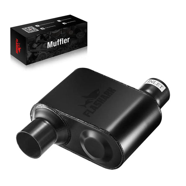 Super 10 Series 2.5" 3.0" Offset In Offset Out Exhaust Muffler Flashark