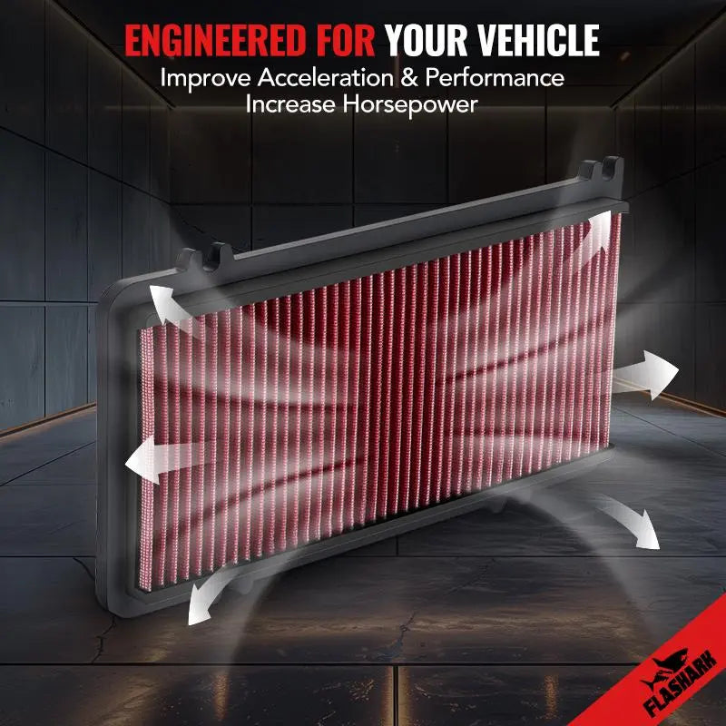 Air Filter for 1998-2003 Honda Accord |Honda Acura CL/TL Reusable & Washable Replacement High Flow Flashark